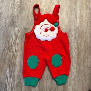 Hopscotch Baby 6-9 Months Vintage Christmas Santa Overalls